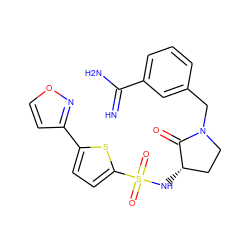 N=C(N)c1cccc(CN2CC[C@H](NS(=O)(=O)c3ccc(-c4ccon4)s3)C2=O)c1 ZINC000012355101