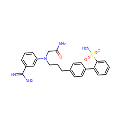 N=C(N)c1cccc(N(CCCc2ccc(-c3ccccc3S(N)(=O)=O)cc2)CC(N)=O)c1 ZINC000026847185