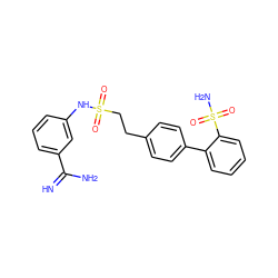 N=C(N)c1cccc(NS(=O)(=O)CCc2ccc(-c3ccccc3S(N)(=O)=O)cc2)c1 ZINC000026844801