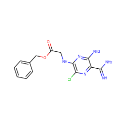 N=C(N)c1nc(Cl)c(NCC(=O)OCc2ccccc2)nc1N ZINC000084603875