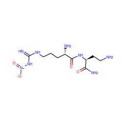 N=C(NCCC[C@H](N)C(=O)N[C@@H](CCN)C(N)=O)N[N+](=O)[O-] ZINC000012501145