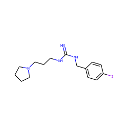 N=C(NCCCN1CCCC1)NCc1ccc(I)cc1 ZINC000013809064