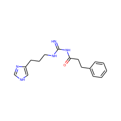 N=C(NCCCc1c[nH]cn1)NC(=O)CCc1ccccc1 ZINC000040893366