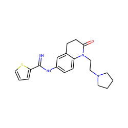 N=C(Nc1ccc2c(c1)CCC(=O)N2CCN1CCCC1)c1cccs1 ZINC000073159837