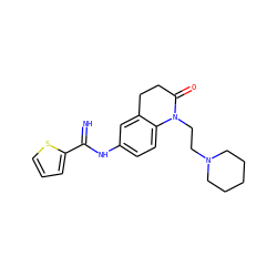 N=C(Nc1ccc2c(c1)CCC(=O)N2CCN1CCCCC1)c1cccs1 ZINC000073159835