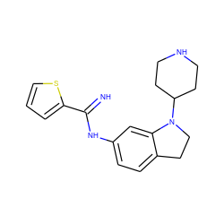 N=C(Nc1ccc2c(c1)N(C1CCNCC1)CC2)c1cccs1 ZINC000073311171