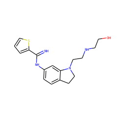 N=C(Nc1ccc2c(c1)N(CCNCCO)CC2)c1cccs1 ZINC000073310667