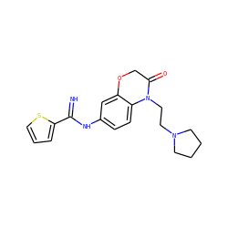 N=C(Nc1ccc2c(c1)OCC(=O)N2CCN1CCCC1)c1cccs1 ZINC000113971546