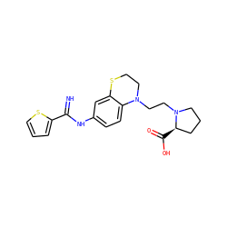 N=C(Nc1ccc2c(c1)SCCN2CCN1CCC[C@H]1C(=O)O)c1cccs1 ZINC000113971570