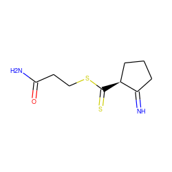 N=C1CCC[C@@H]1C(=S)SCCC(N)=O ZINC000001567300
