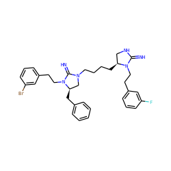 N=C1NC[C@H](CCCCN2C[C@@H](Cc3ccccc3)N(CCc3cccc(Br)c3)C2=N)N1CCc1cccc(F)c1 ZINC000103251676