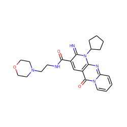 N=c1c(C(=O)NCCN2CCOCC2)cc2c(=O)n3ccccc3nc2n1C1CCCC1 ZINC000000727968