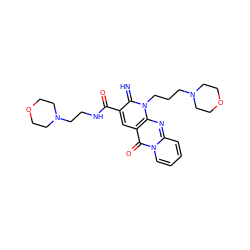 N=c1c(C(=O)NCCN2CCOCC2)cc2c(=O)n3ccccc3nc2n1CCCN1CCOCC1 ZINC000015230301