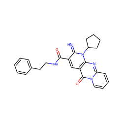 N=c1c(C(=O)NCCc2ccccc2)cc2c(=O)n3ccccc3nc2n1C1CCCC1 ZINC000013464942