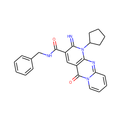 N=c1c(C(=O)NCc2ccccc2)cc2c(=O)n3ccccc3nc2n1C1CCCC1 ZINC000100560188