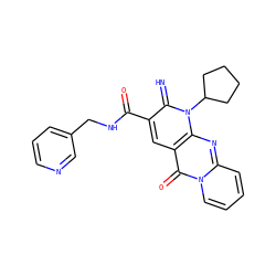 N=c1c(C(=O)NCc2cccnc2)cc2c(=O)n3ccccc3nc2n1C1CCCC1 ZINC000100560171