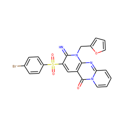 N=c1c(S(=O)(=O)c2ccc(Br)cc2)cc2c(=O)n3ccccc3nc2n1Cc1ccco1 ZINC000002336185