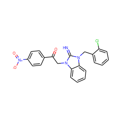 N=c1n(CC(=O)c2ccc([N+](=O)[O-])cc2)c2ccccc2n1Cc1ccccc1Cl ZINC000019790045