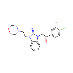 N=c1n(CCN2CCOCC2)c2ccccc2n1CC(=O)c1ccc(Cl)c(Cl)c1 ZINC000019879852