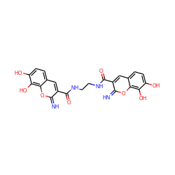N=c1oc2c(O)c(O)ccc2cc1C(=O)NCCNC(=O)c1cc2ccc(O)c(O)c2oc1=N ZINC000049070557