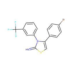 N=c1scc(-c2ccc(Br)cc2)n1-c1cccc(C(F)(F)F)c1 ZINC000004307008