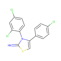 N=c1scc(-c2ccc(Cl)cc2)n1-c1ccc(Cl)cc1Cl ZINC000004306928