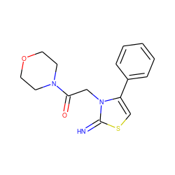 N=c1scc(-c2ccccc2)n1CC(=O)N1CCOCC1 ZINC000101703930