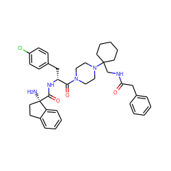 N[C@@]1(C(=O)N[C@H](Cc2ccc(Cl)cc2)C(=O)N2CCN(C3(CNC(=O)Cc4ccccc4)CCCCC3)CC2)CCc2ccccc21 ZINC000028529317