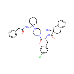 N[C@@]1(C(=O)N[C@H](Cc2ccc(Cl)cc2)C(=O)N2CCN(C3(CNC(=O)Cc4ccccc4)CCCCC3)CC2)CCc2ccccc2C1 ZINC000028529202