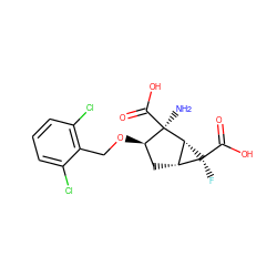 N[C@@]1(C(=O)O)[C@H](OCc2c(Cl)cccc2Cl)C[C@@H]2[C@H]1[C@@]2(F)C(=O)O ZINC000013582205