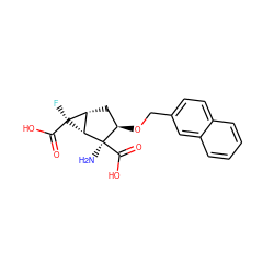 N[C@@]1(C(=O)O)[C@H](OCc2ccc3ccccc3c2)C[C@@H]2[C@H]1[C@@]2(F)C(=O)O ZINC000013582243