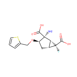 N[C@@]1(C(=O)O)[C@H](OCc2cccs2)C[C@@H]2[C@H]1[C@@]2(F)C(=O)O ZINC000013582249