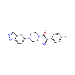 N[C@@H](C(=O)N1CCN(c2ccc3[nH]ncc3c2)CC1)c1ccc(Br)cc1 ZINC000028891656
