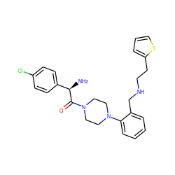 N[C@@H](C(=O)N1CCN(c2ccccc2CNCCc2cccs2)CC1)c1ccc(Cl)cc1 ZINC000028456118