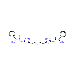 N[C@@H](C(=O)Nc1nnc(CCSCCc2nnc(NC(=O)[C@H](N)c3ccccc3)s2)s1)c1ccccc1 ZINC000219988516