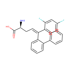 N[C@@H](C/C=C(/c1ccc(F)cc1F)c1ccccc1-c1ccccc1)C(=O)O ZINC000028768571