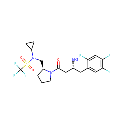 N[C@@H](CC(=O)N1CCC[C@H]1CN(C1CC1)S(=O)(=O)C(F)(F)F)Cc1cc(F)c(F)cc1F ZINC000043022812