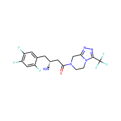 N[C@@H](CC(=O)N1CCn2c(nnc2C(F)(F)F)C1)Cc1cc(F)c(F)cc1F ZINC000001489478
