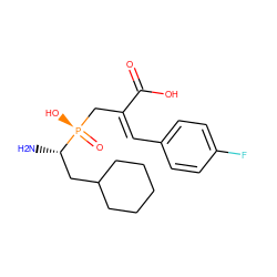 N[C@@H](CC1CCCCC1)[P@](=O)(O)C/C(=C/c1ccc(F)cc1)C(=O)O ZINC000027102767