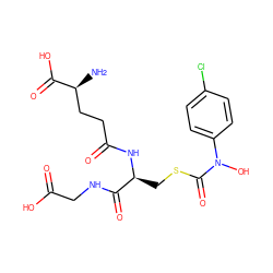 N[C@@H](CCC(=O)N[C@@H](CSC(=O)N(O)c1ccc(Cl)cc1)C(=O)NCC(=O)O)C(=O)O ZINC000026279446