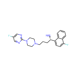 N[C@@H](CCCN1CCN(c2ncc(F)cn2)CC1)c1ccc(F)c2ccccc12 ZINC000029564455