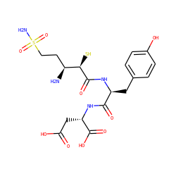 N[C@@H](CCS(N)(=O)=O)[C@@H](S)C(=O)N[C@@H](Cc1ccc(O)cc1)C(=O)N[C@@H](CC(=O)O)C(=O)O ZINC000013531823