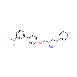 N[C@@H](CCc1ccncc1)COc1ccc(-c2cccc([N+](=O)[O-])c2)cc1 ZINC000013587475