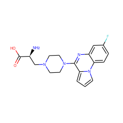 N[C@@H](CN1CCN(c2nc3cc(F)ccc3n3cccc23)CC1)C(=O)O ZINC000040401805