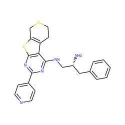 N[C@@H](CNc1nc(-c2ccncc2)nc2sc3c(c12)CCSC3)Cc1ccccc1 ZINC000653769227