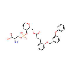 N[C@@H](CO[P@](=O)(O)O[C@H]1C=CCO[C@@H]1COC(=O)CCc1ccccc1OCc1cccc(Oc2ccccc2)c1)C(=O)O ZINC000220956584