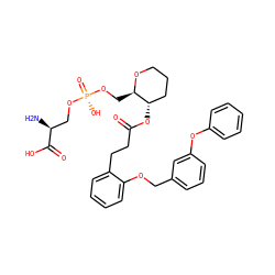 N[C@@H](CO[P@](=O)(O)OC[C@H]1OCCC[C@@H]1OC(=O)CCc1ccccc1OCc1cccc(Oc2ccccc2)c1)C(=O)O ZINC000220960779