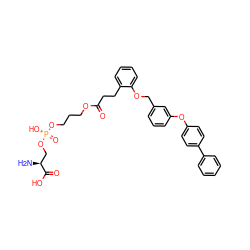 N[C@@H](CO[P@](=O)(O)OCCCOC(=O)CCc1ccccc1OCc1cccc(Oc2ccc(-c3ccccc3)cc2)c1)C(=O)O ZINC001772586400