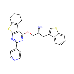 N[C@@H](COc1nc(-c2ccncc2)nc2sc3c(c12)CCCC3)Cc1csc2ccccc12 ZINC000223681409