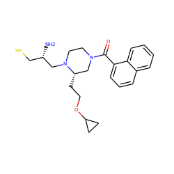 N[C@@H](CS)CN1CCN(C(=O)c2cccc3ccccc23)C[C@@H]1CCOC1CC1 ZINC000022444723